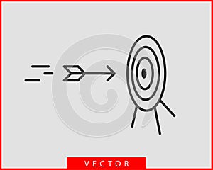 Target icon vector. Darts board with arrow isolated