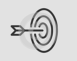 Target icon vector. Darts board with arrow isolated