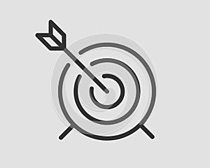 Target icon vector. Darts board with arrow isolated