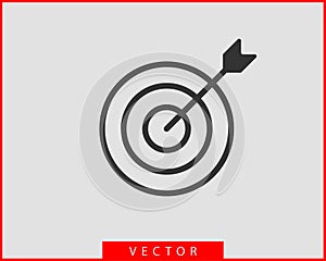 Target icon vector. Darts board with arrow isolated