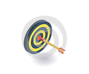 Target icon. Vector illustration in flat isometric 3D style