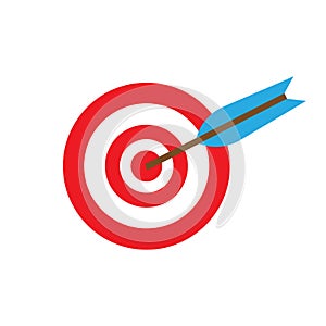 Target icon vector illustration symbol success accuracy. Business target icon center circle arrow goal aim. Achievement target