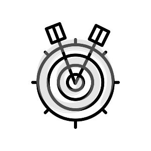 Target icon vector isolated on white background, Target sign , line and outline elements in linear style