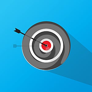 Target icon in vector shape with a blue background