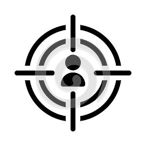 Target vector glyph flat icon