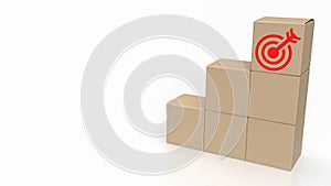 The target icons on paper box for Business concept 3d rendering