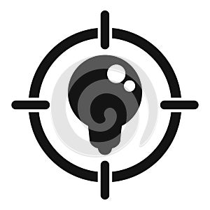 Target idea bulb icon simple vector. Curiosity brain idea