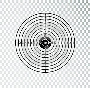 Target life size blank blank mockup for shooting from machine gun and bow pistol. Vector