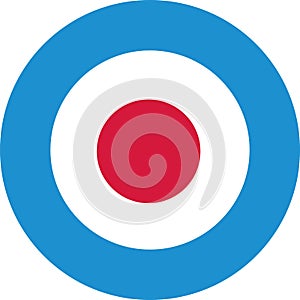 Target in lightblue with red center