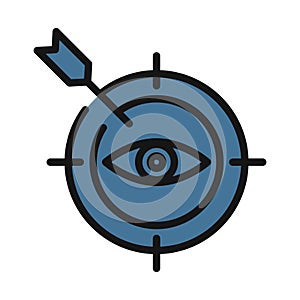 Target line isolated vector icon can be easily modified and edit