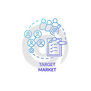 Target market blue gradient concept icon