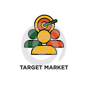 target market icon. audience concept symbol design, focus group, crowdsourcing and crowdfunding, public relations vector