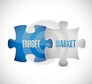 Target market puzzle pieces illustration design