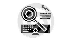 target market research glyph icon animation