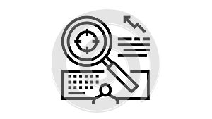 target market research line icon animation