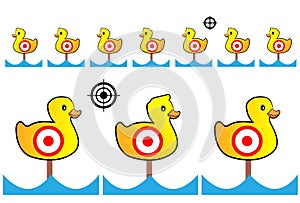 Target painted yellow ducks for shooting range and Entertainment