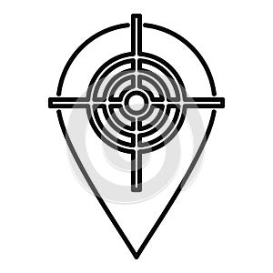 Target pin exploration icon, outline style