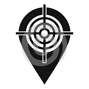 Target pin exploration icon, simple style