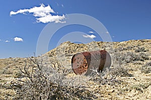 Target practice in desert background