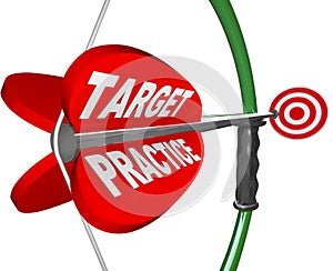 Target Practice Words Bow and Arrow Readiness Prepared photo