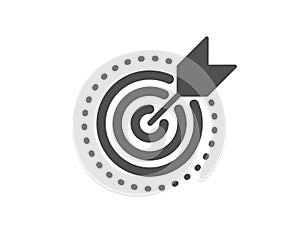 Target purpose icon. Stratery goal sign. Core value. Vector