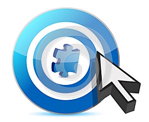 Target puzzle piece and cursor