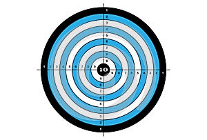 Target shooting in blue and black colors.