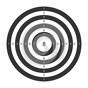 Target for shooting board with circles and numbers vector