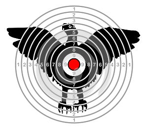 Target shooting range bird eagle vector photo