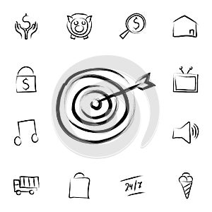 target sketch style icon. Detailed set of banking in sketch style icons. Premium graphic design. One of the collection icons for