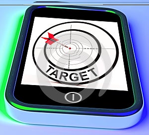 Target Smartphone Shows Goals Aims And Objectives