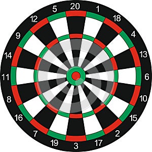 Target for a sport game of darts isolated on a white background