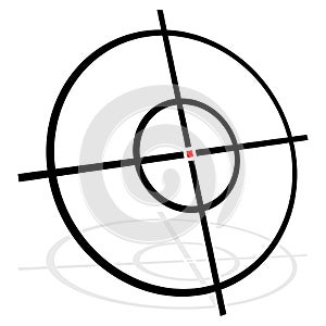 Target symbol on white. Accuracy, target, aiming concep