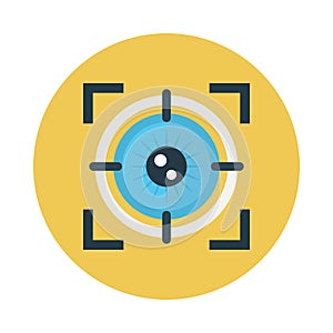 Target vector flat color icon