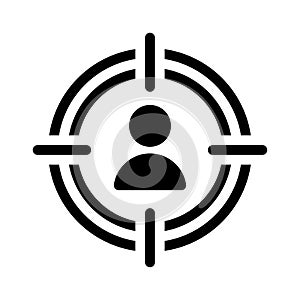 Target vector glyph flat icon