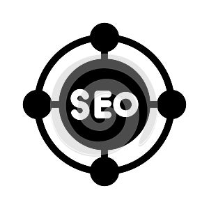 Target vector glyph flat icon