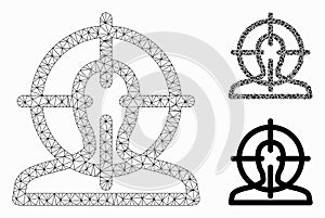 Target Vector Mesh 2D Model and Triangle Mosaic Icon