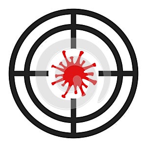 Target Virus Raster Icon Flat Illustration