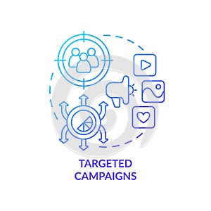 Targeted campaigns blue gradient concept icon
