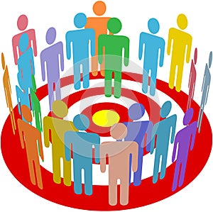 Targeted marketing people group on target photo