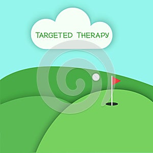 Targeted therapy playing golf concept