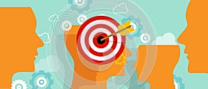 Targeting customer head mind niche target market marketing concept business photo