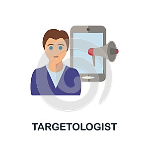 Targetologist flat icon. Color simple element from collection. Creative Targetologist icon for web design, templates