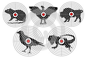 Targets for animal shooting. Training shoot hunting. vector set.