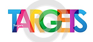 TARGETS colorful overlapping letters banner