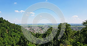 Targu Neamt seen from high away in Moldova Romania