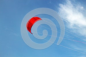 TARIFA, SPAINE - July 19, 2018: Tarifa, Spain: Kite in the sky