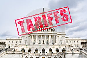 Tariff Stamp on United States Capitol