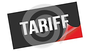 TARIFF text on black red sticker stamp