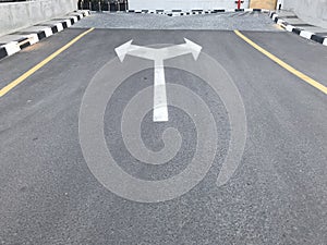 This tarmac road both ways sign is an example of taking decisions in our life is very important and Its a single lane Asphalt road